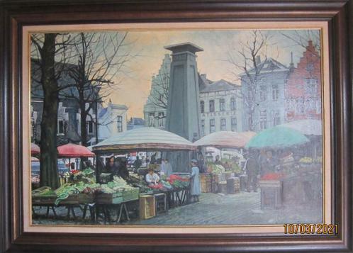 " Groentenmarkt te Gent " Henri De Budt ( 1884 - 1967 )