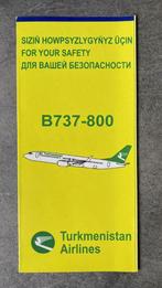 Safety cards - Turkmenistan Airlines B737-800/B757-200, Verzamelen, Luchtvaart en Vliegtuigspotten, Ophalen of Verzenden, Zo goed als nieuw