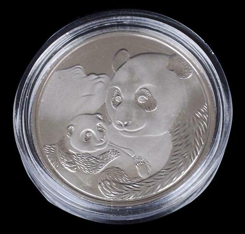 China - Silver Plated Herdenkingsmunt 'Panda and little one', Postzegels en Munten, Edelmetalen en Baren, Verzenden