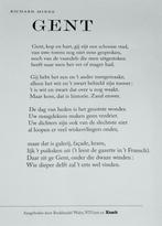 GENT - poster gedicht RICHARD MINNE, Ophalen, Nieuw, Richard Minne, Eén auteur