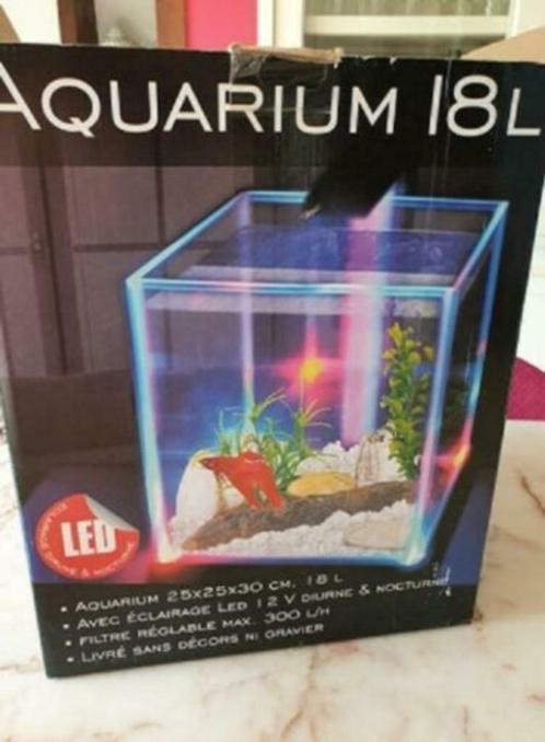 Lot complet aquarium LED 18 Litres + accessoires, Animaux & Accessoires, Poissons | Aquariums & Accessoires, Neuf, Enlèvement