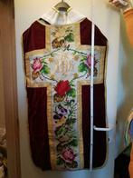 Kazuifel priester volledig in kruisjessteek  + sjaal erbij, Ophalen of Verzenden