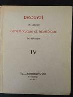 Recueil de l'office généalogique et héraldique Tome IV, Boeken, Verzenden