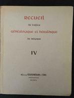 Recueil de l'office généalogique et héraldique Tome IV, Boeken, Verzenden