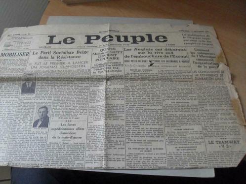 Journal de 1944 Le Peuple, Verzamelen, Tijdschriften, Kranten en Knipsels, Krant, 1940 tot 1960, Ophalen of Verzenden