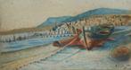 G. T'Sjoen: Mediterraans kustzicht 1923 (39 x 29,5 cm)