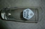#G bier glas CRISTAL ALKEN ' geen ribbels met wit zwart logo, Verzamelen, Ophalen of Verzenden, Gebruikt, Bierglas