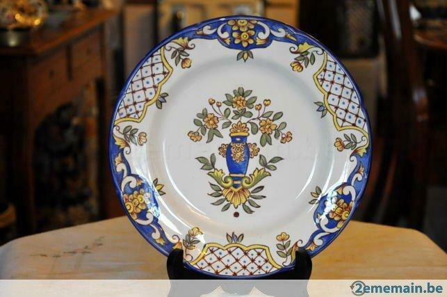 assiette saint clément decor vase et fleur, Antiek en Kunst, Antiek | Keramiek en Aardewerk, Ophalen of Verzenden