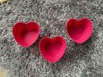 3 Silikomart cupcakevorm hart 7 cm silicone roze 3 stuks, Cupcakes, Bakvorm, Ophalen of Verzenden, Zo goed als nieuw