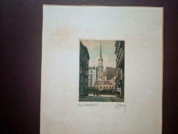 Ets Vienne Michaelerkirche. Artiste voir signature, Enlèvement ou Envoi