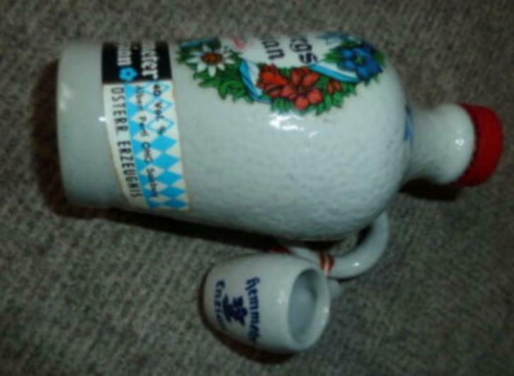 # stenen kruik + pul HEMMETER ENZIAN Gebirgs Enzian, Verzamelen, Biermerken, Gebruikt, Flesje(s), Overige merken, Ophalen of Verzenden