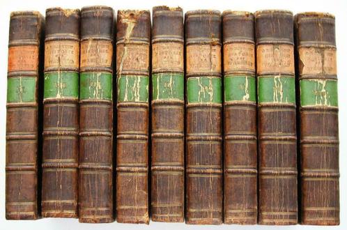 Historie der Waereld 1780-88 - 9 DELEN COMPLEET 34 gravures, Antiek en Kunst, Antiek | Boeken en Manuscripten, Ophalen of Verzenden