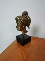 Art Deco bronzen vrouw buste, Antiquités & Art, Enlèvement ou Envoi