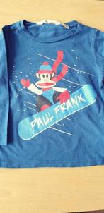 T-shirt lange mouwen Paul Frank maat 92 blauw met opdruk, Jongen, Zo goed als nieuw, Shirt of Longsleeve, Ophalen
