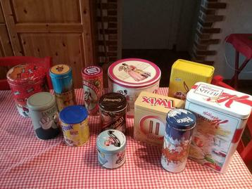  boîtes biscuits,choco,confiture,céréales,caramels,café,ciga, Enlèvement ou Envoi, Utilisé, Emballage