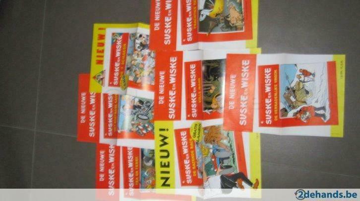 Suske en Wiske 7 aankondigingsaffiches, Verzamelen, Stripfiguren, Nieuw, Ophalen of Verzenden