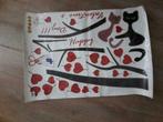 muursticker / Valentine / cats, Huis en Inrichting, 50 tot 75 cm, Ophalen of Verzenden, Zo goed als nieuw, Foto of Poster
