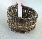Bracelet en fines perles, ajustable, Overige materialen, Bruin, Nieuw, Ophalen of Verzenden