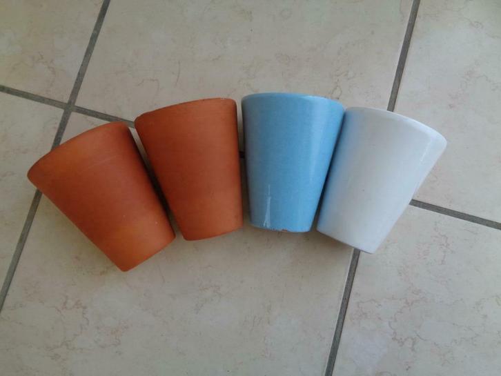 Petits pots en terre cuite X 4 pièces., Tuin en Terras, Bloempotten, Gebruikt, Ophalen of Verzenden