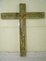 Ancienne poterie crucifix antique croix curiosités art 1930, Enlèvement ou Envoi