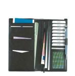 Mooie, zwart kalfslederen reisportefeuille + doos, Zwart, Minder dan 40 cm, Nieuw, Minder dan 35 cm
