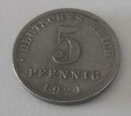 Deutsches Reich  - 5 pfennig 1921 - lettre A, Envoi, Monnaie en vrac, Allemagne