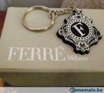 Porte-clé d marque Ferre Gianfranco Milano noir avec F blanc, Ophalen of Verzenden, Nieuw