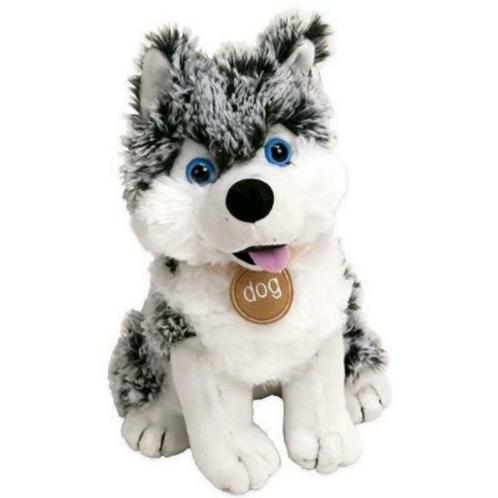 Pluche knuffel Husky speelgoed hond zittend 25 cm, Kinderen en Baby's, Speelgoed | Knuffels en Pluche, Nieuw, Hond, Ophalen of Verzenden