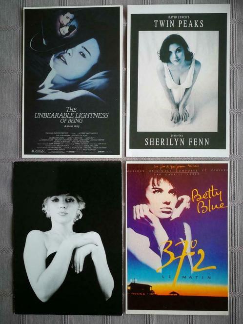 4 cartes postales de cinéma-divas, dont Marilyn Monroe (P11), Collections, Photos & Gravures, Comme neuf, Gravure, Autres sujets/thèmes