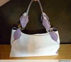 Witte lederen handtas met paarse accenten van Nicoli, Enlèvement ou Envoi, Utilisé, Blanc, Sac à main