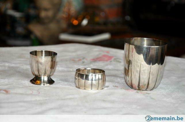 dejeuner de naissance métal argenté poinçonné, Antiquités & Art, Antiquités | Argent & Or