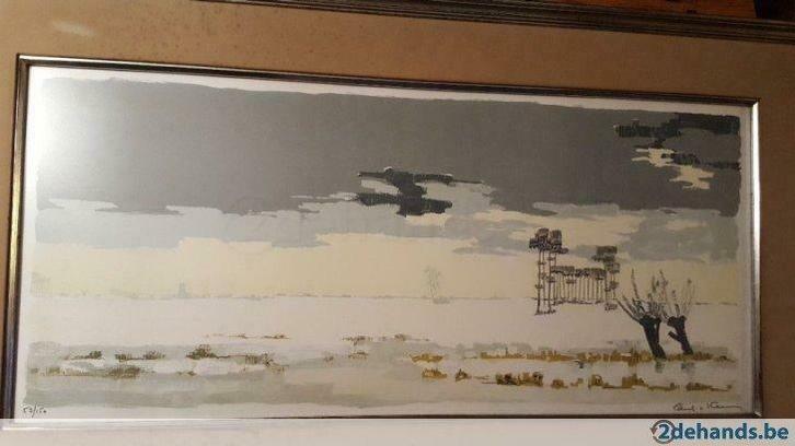 Paul Georges Klein, litho 1972, Damme-Brugge, Antiek en Kunst, Kunst | Litho's en Zeefdrukken