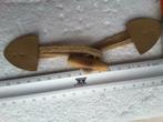 beige imitatieleren kikker met houten stok 41 mm, Ophalen of Verzenden, Nieuw