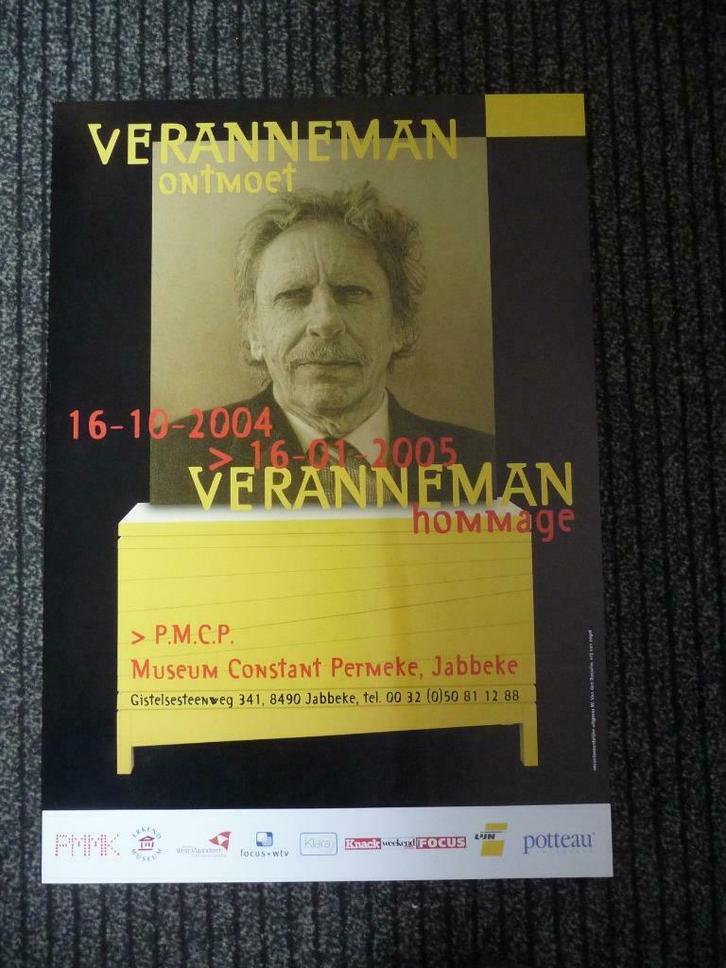 EMIEL VERANNEMAN- AFFICHE PMMK OOSTENDE, Antiek en Kunst, Kunst | Litho's en Zeefdrukken, Ophalen of Verzenden