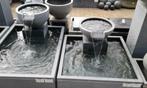 fontaine de jardin ,1 bac d eau rect + demi boule et pompe