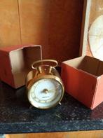 Horloge ronde doré/Réveil de voyage repliable extérieur gris, Antiquités & Art, Enlèvement