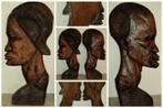 Afrikaanse Senegalese bustes in ebbenhout.92 cm
