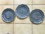 Drie tinnen borden, Antiek en Kunst, Ophalen
