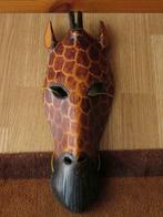 superbe masque tête de girafe en bois a suspendre, Maison & Meubles, Comme neuf, Enlèvement ou Envoi