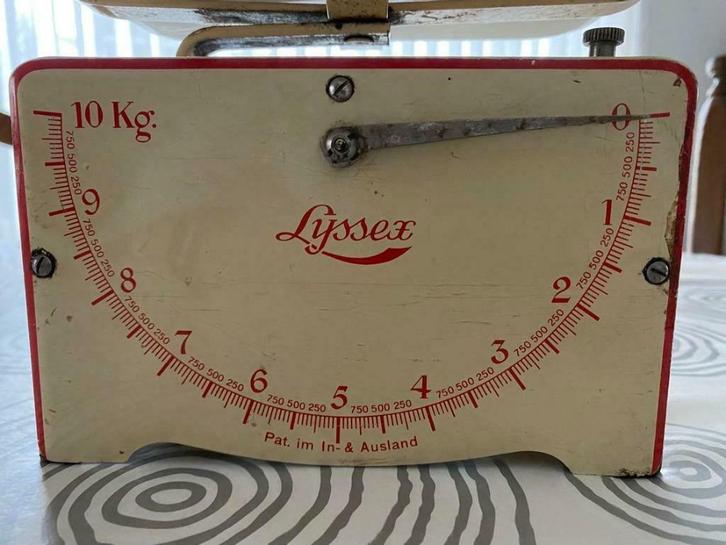 Lyssex vintage weegschaal, Antiek en Kunst, Antiek | Keukengerei, Ophalen of Verzenden