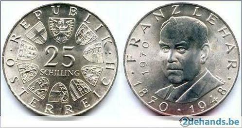Austria 1970 25 zilver schilling 100 Jaar F. Lehar, Timbres & Monnaies, Monnaies | Europe | Monnaies euro, Monnaie en vrac, Autriche