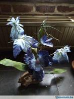 Original - montage fleur en soie sur racine véritable, Jardin & Terrasse, Enlèvement ou Envoi