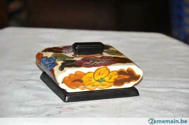 §bonbonniere en faience carrée art deco, Antiek en Kunst, Antiek | Keramiek en Aardewerk, Ophalen