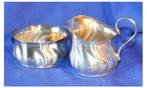 § ensemble pot au lait et sucrier art nouveau metal argenté, Enlèvement ou Envoi, Argent