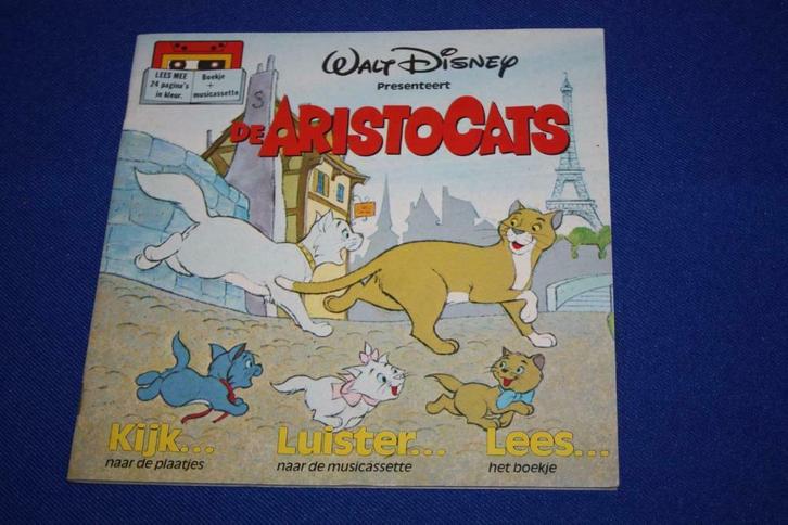 Walt Disney , De Aristocats , boekje ( zonder cassette )1986, Verzamelen, Disney, Zo goed als nieuw, Overige typen, Overige figuren