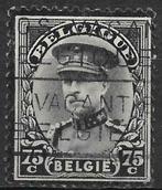 POSTZEGELS BELGIË- NR. 384- ROUWZEGEL KONING ALBERT I, Postzegels en Munten, Gestempeld, Koninklijk huis, Ophalen of Verzenden