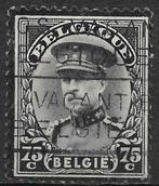 POSTZEGELS BELGIË- NR. 384- ROUWZEGEL KONING ALBERT I, Koninklijk huis, Ophalen of Verzenden, Gestempeld, Gestempeld