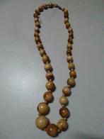 2 colliers de perles en bois, Bijoux, Sacs & Beauté, Brun, Autres matériaux, Enlèvement ou Envoi, Neuf