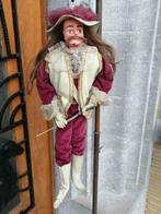 Antiek Marionette Musketier met Paardehaar Papier Maché Pop, Enlèvement, Utilisé, Poupée