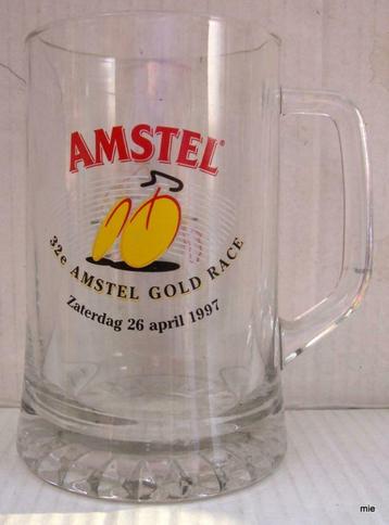 bier brouwerij kroes  Amstel gold race 1997, Verzamelen, Ophalen of Verzenden, Zo goed als nieuw, Glas of Glazen, Amstel